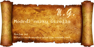 Modránszky Gizella névjegykártya